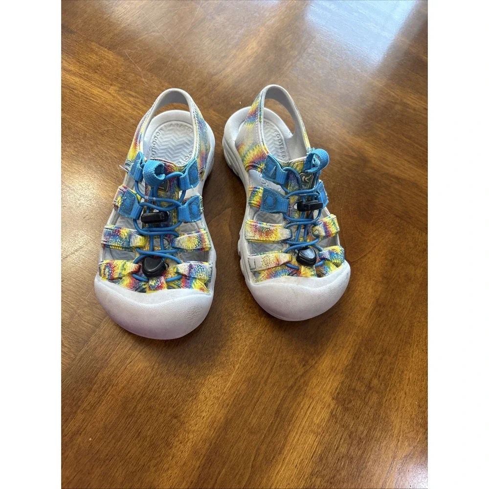 KEEN Newport H2 Big Kids 1 Slip-On Outdoor Water Sandals Tie Dye Rainbow